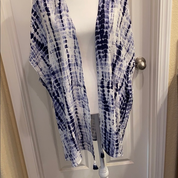 New Blue&White tye die Cardigan Size M - Picture 2 of 6
